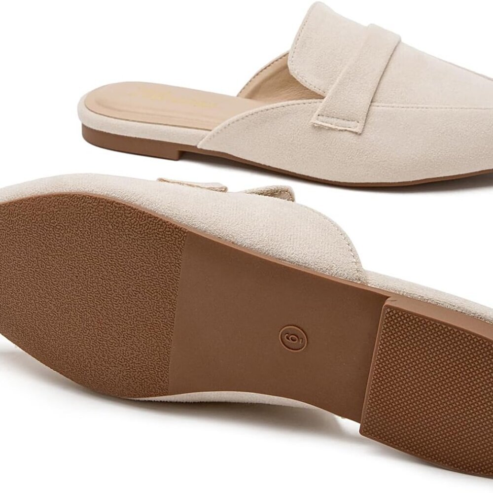 Slip On Mules for Women Open Back Closed Pointed Toe Flats Womens Business Work - Picture 4 of 5